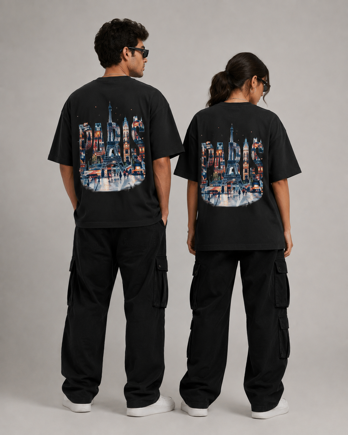 Paris Graphic Print Unisex Terry Oversized Tee – 260 GSM Streetwear T-Shirt