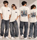 Paris Graphic Print Unisex Terry Oversized Tee – 260 GSM Streetwear T-Shirt