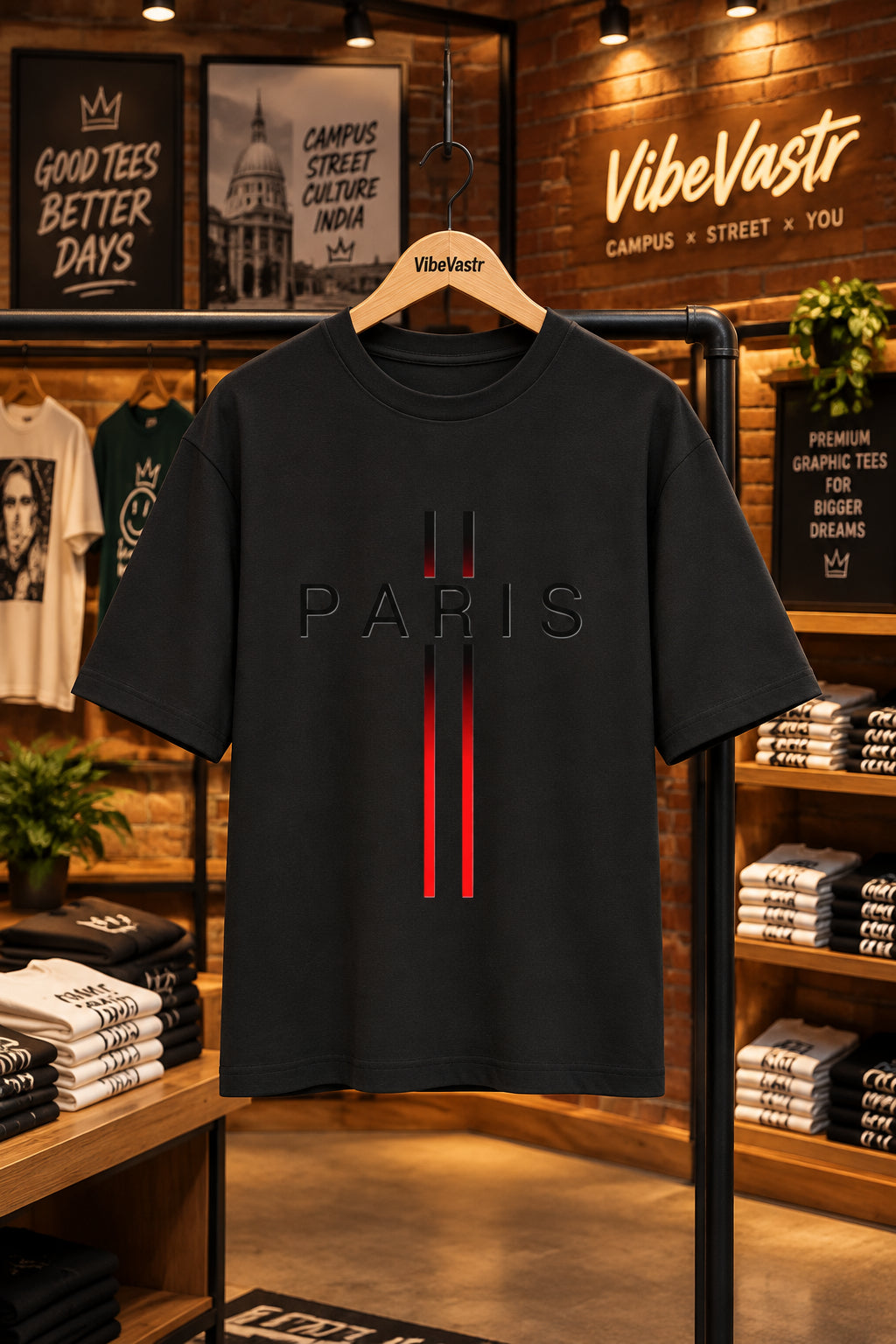 Paris Unisex Oversized T-Shirt | 180 GSM 100% Cotton – VibeVastr
