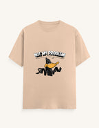 Front view of an off-white unisex classic crew t-shirt featuring a cartoon duck graphic with the text "NOT MY PROBLEM!" printed across the chest.