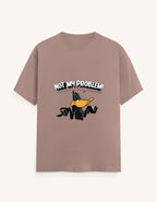 Front view of an off-white unisex classic crew t-shirt featuring a cartoon duck graphic with the text "NOT MY PROBLEM!" printed across the chest.